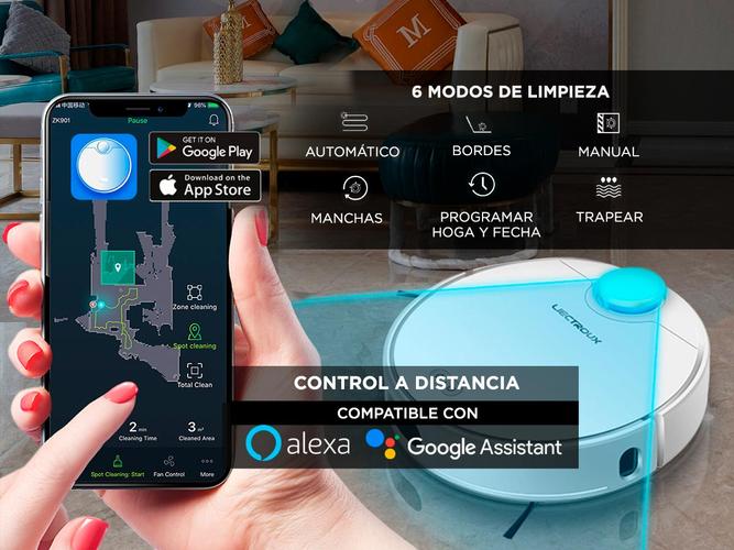 Aspiradora Robot Liectroux ZK901 Trapeadora 3 Modos 250m2 App Programable - 2