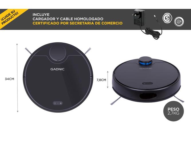 Aspiradora Robot Gadnic Z990 Trapeadora 3 Modos 250m2 App Silenciosa - 5