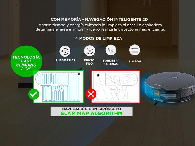 Aspiradora Robot Liectroux C30B Trapeadora 3 Modos 200m2 App Programable - 2