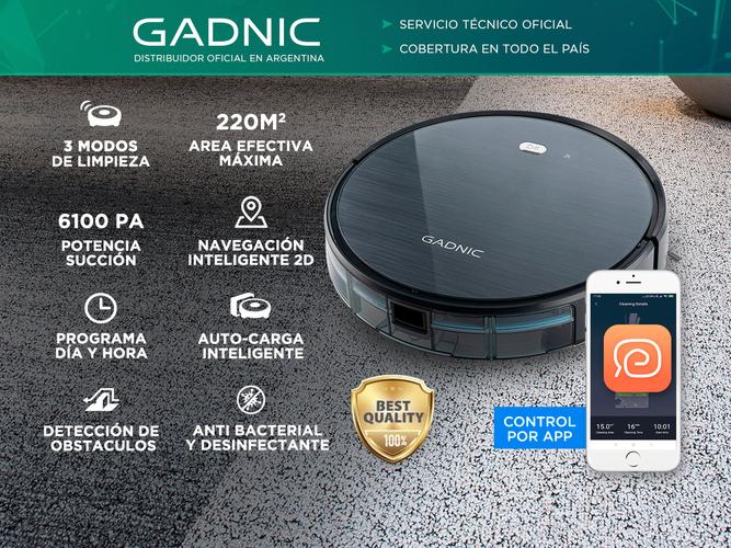 Aspiradora Robot Gadnic Z970 Pro Trapeadora 4 Modos 220m2  - 1