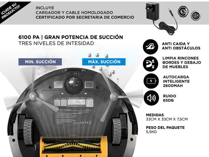 Aspiradora Robot Gadnic Z970 Pro Trapeadora 4 Modos 220m2  - 4