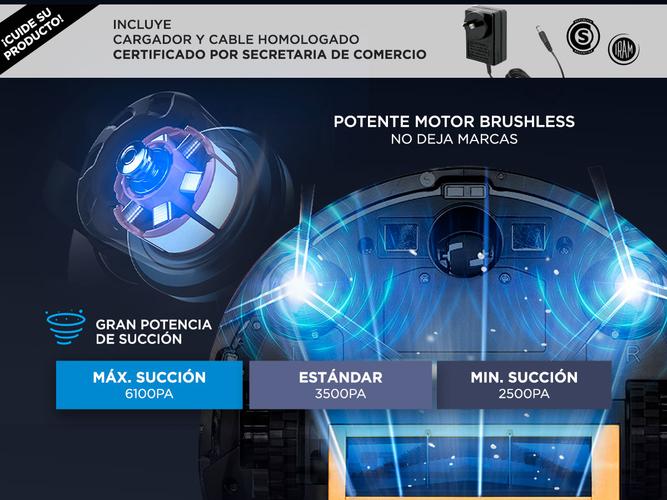 Aspiradora Robot Gadnic Z1000 Trapeadora 3 Modos 300m2 Silenciosa App  - 4