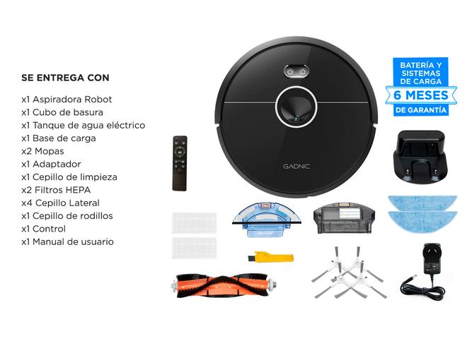 Aspiradora Robot Gadnic Z1000 Trapeadora 3 Modos 300m2 Silenciosa App  - 6