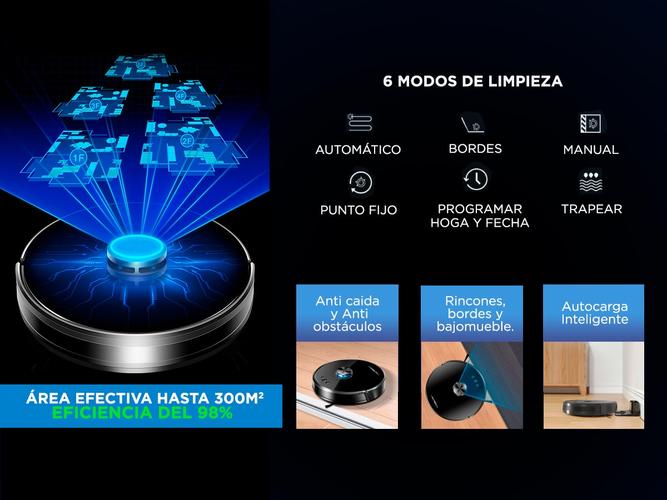 Aspiradora Trapeadora Robot Liectroux XR500 Laser Negra - 2