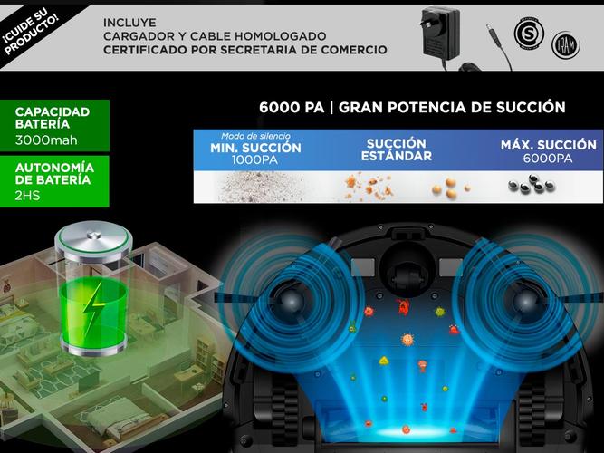 Aspiradora Trapeadora Robot Liectroux XR500 Laser Negra - 4
