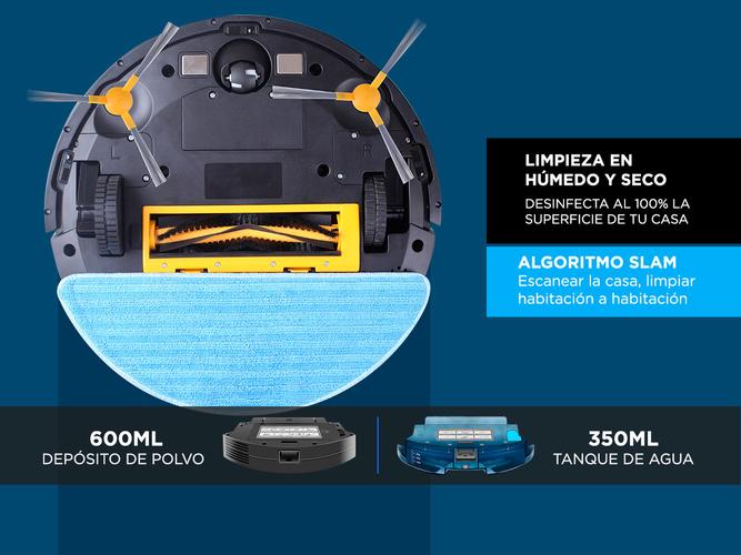 Aspiradora Robot Gadnic Z850 Plus Trapeadora 5 Modos 200m2 Control Por App - 4