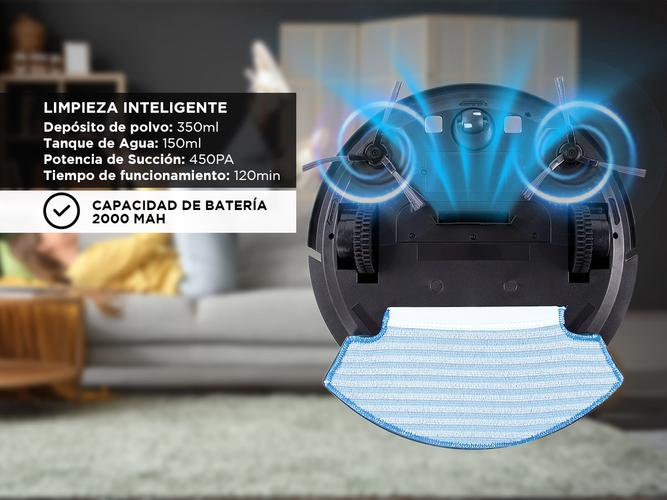 Aspiradora Robot Gadnic Z700 4 Modos Limpieza App WiFi 120min - 2