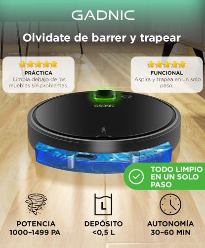 Aspiradora Robot Gadnic Potente Succión Sensor Anti Caídas Filtro HEPA Lavable Depósito Extraíble - 1