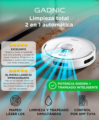Aspiradora Robot Trapeadora Gadnic V51 Mapeo Inteligente Autonomía Extendida  - 1