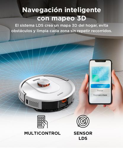 Aspiradora Robot Gadnic 5000Pa Navegacion LDS Laser 3D Trapeado App Tuya Autonomia 200 Min - 2