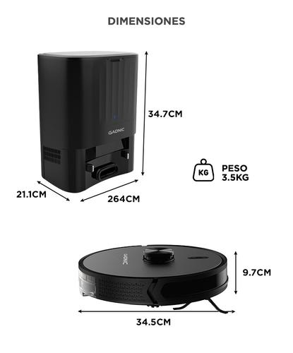 Aspiradora Trapeadora Robot Gadnic AC800 Con Base Carga Mapeo Inteligente - 5