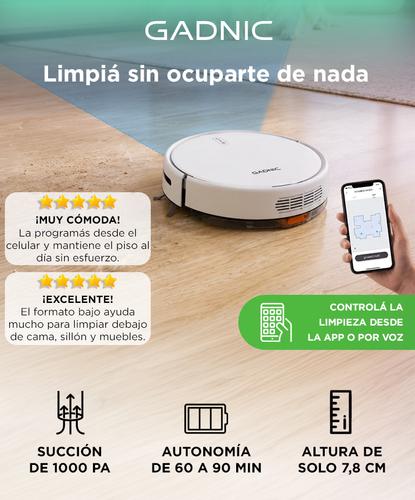  Aspiradora Robot Gadnic Con App Y Control Por Voz 1000 Pa 4 Modos Tanque 150 Ml Depósito 400 Ml - 1