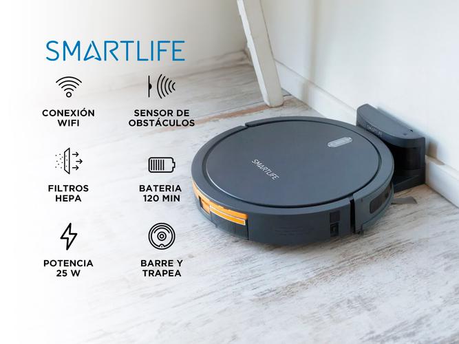 Aspiradora Robot Smartlife Barredora y Trapeadora con Filtro HEPA SL-RVC013 - 1