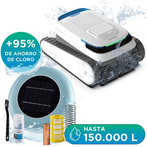 Kit Robot Barre Fondo E Ionizador Solar 150000Lts Gadnic Usado - 0