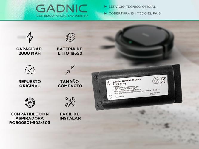Repuesto original Bateria Gadnic de Aspiradora Robot ROB00501 -502 -503 - 1