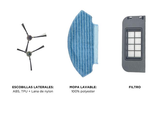 Kit Repuestos de Aspiradora Robot Gadnic ROB00507 Mopa Cepillo Filtro - 3