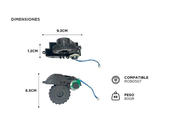 Kit x2 Ruedas de Repuesto Gadnic Para Aspiradora Robot ROB00507 - 3