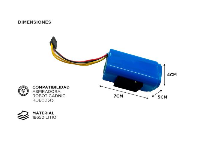 Repuesto de Batería Gadnic original Para Aspiradora Robot ROB00513 - 2