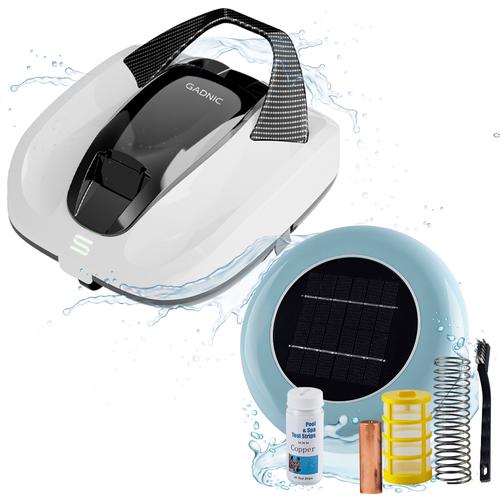 Kit De Robot Limpia Piletas E Ionizador Solar 150000Lts Gadnic - 0