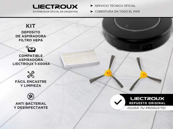 Kit de Repuesto Para Aspiradora Robot Liectroux 1-X009A x2 Cepillos Laterales Filtro - 1