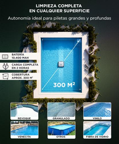 Robot Limpia Piletas Gadnic 2 En 1 Barrefondos y Skimmer Inteligente 4 Motores Cobertura 300 m2 - 3
