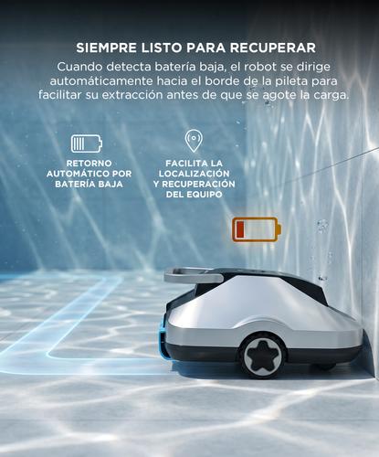 Robot Limpia Piletas Gadnic Barrefondos Inalámbrico 40W Autonomía Hasta 200 Minutos - 3