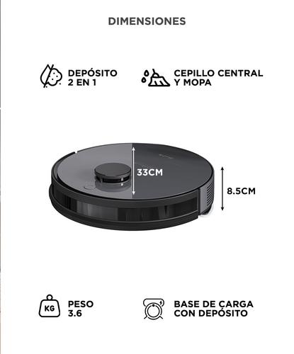 Aspiradora Robot Smart-Tek AVA PRO X Mapeo Láser Control Remoto App Móvil Depósito Automático Sensor Anticaída - 5