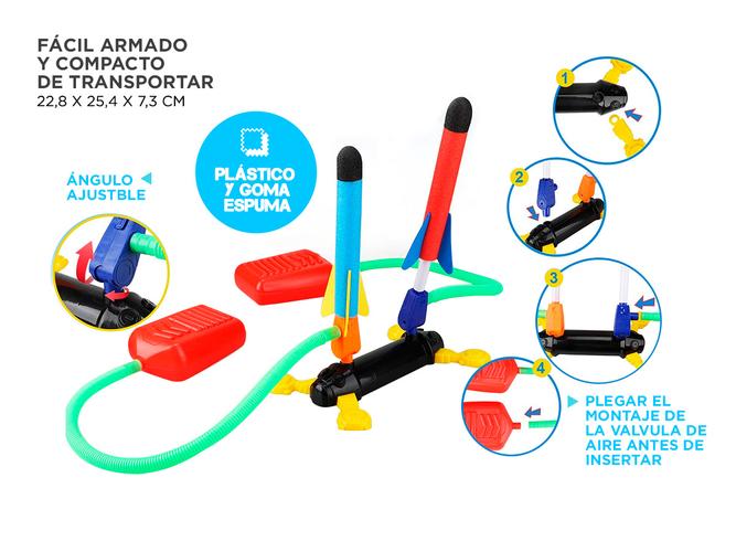 Lanzacohetes Rocket para niños gadnic Con Bomba Lanzadora + 6 cohetes  - 4