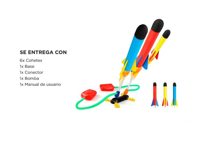 Lanzacohetes Rocket para niños gadnic Con Bomba Lanzadora + 6 cohetes  - 5