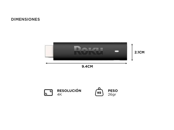 Roku Streaming Stick 4K 1GB Con Control Remoto - 3