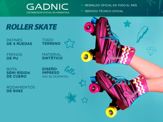 Patines Gadnic Simil Soy Luna Para Niñas 4 Ruedas Frenos PU Transportables - 1
