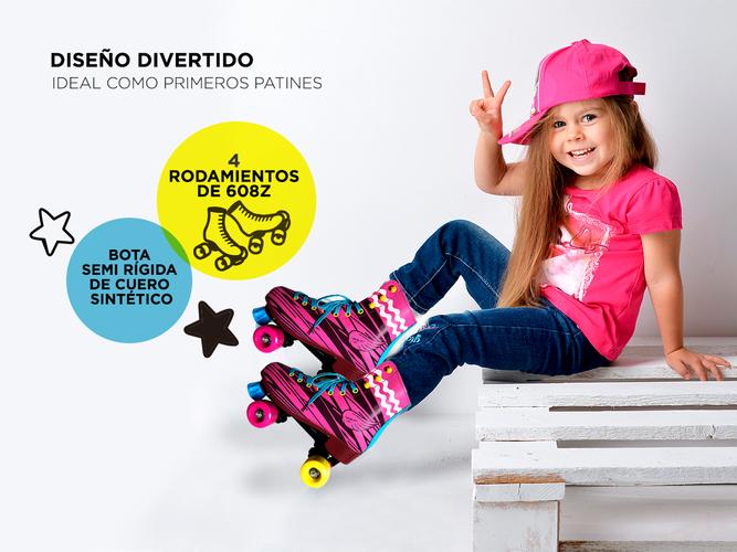 Patines Gadnic Simil Soy Luna Para Niñas 4 Ruedas Frenos PU Transportables - 2