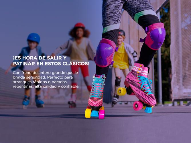 Patines Gadnic Simil Soy Luna Para Niñas 4 Ruedas Frenos PU Transportables - 4