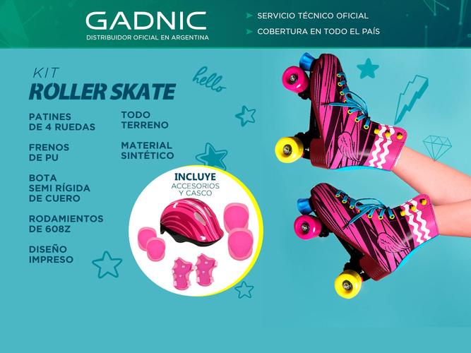 Patines Gadnic Simil Soy Luna Para Niñas 4 Ruedas Frenos PU + Protecciones - 1