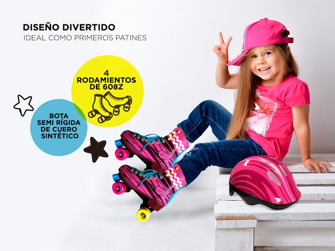 Patines Gadnic Simil Soy Luna Para Niñas 4 Ruedas Frenos PU + Protecciones - 2