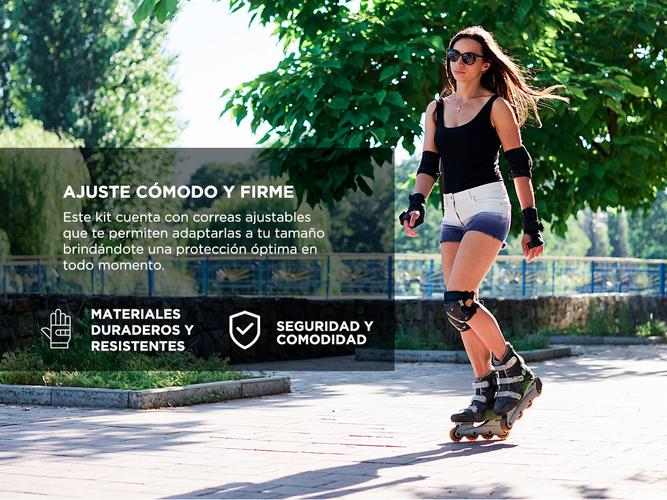 Kit de Protectores Para Patinaje Gadnic Protección Rodillera Codera Muñequeras - 2