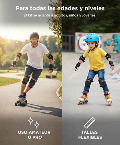 Kit de Protectores Para Patinaje Gadnic Protección Rodillera Codera Muñequeras - 4