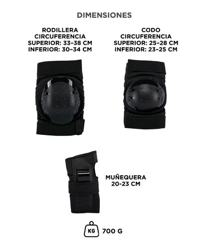 Kit de Protectores Para Patinaje Gadnic Protección Rodillera Codera Muñequeras - 5