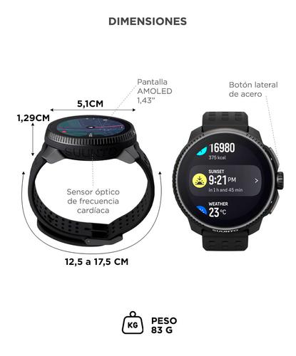 Reloj SmartWatch Suunto Race All Black GPS Multideporte Amoled 143 Mapas Offline Resistente al Agua  Acero Inox  Zafiro - 5