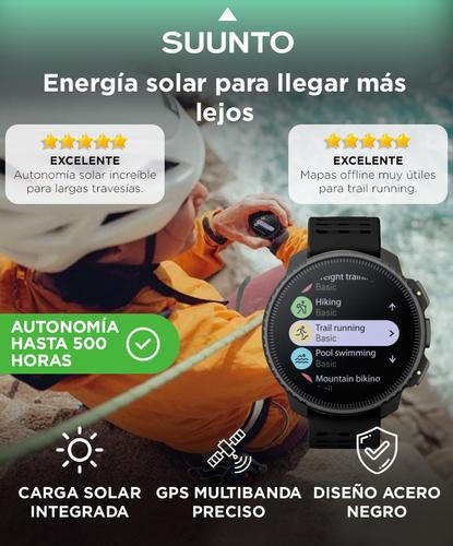 Reloj Inteligente SUUNTO Multideportes Vertical Steel Solar Black - 1