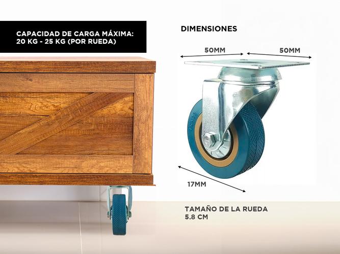 4 Ruedas Para Muebles Gadnic Giratorias  - 3