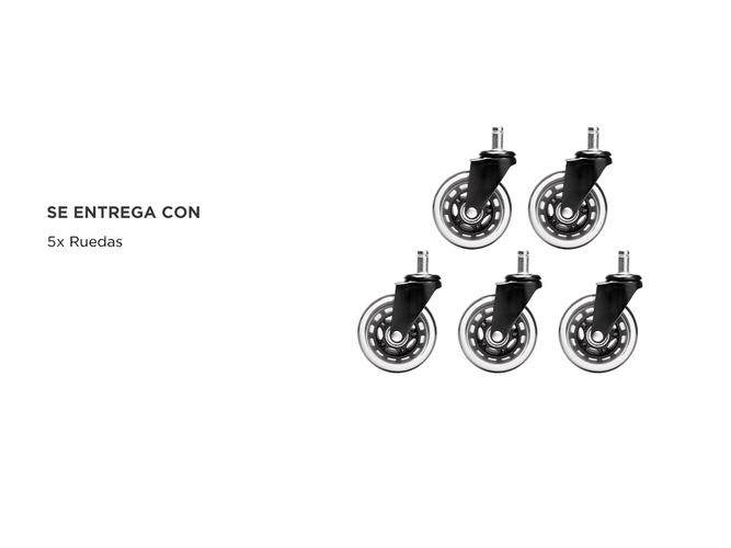 Kit x5 Ruedas Gadnic Para Silla De Oficina De Goma  - 4