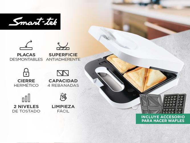 Sandwichera y Wafflera Smart-Tek SM850 750 Watts - 1