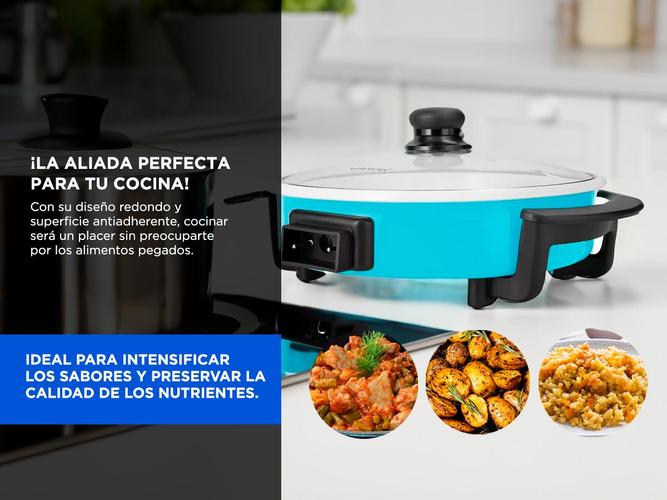 Sarten Olla Multicocina Winco Electrica 1500W 5 Niveles Tapa Vidrio Termostato W53 - 2