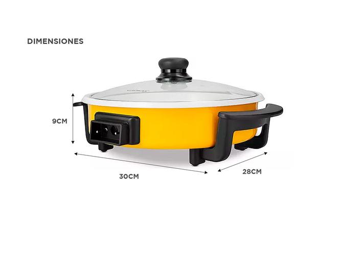Sarten Olla Multicocina Winco Electrica 1500W 5 Niveles Tapa Vidrio Termostato W53 - 4