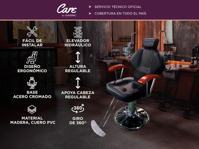 Sillon Barbero Hidráulico Peluquería Gadnic BR33 Vintage  - 1