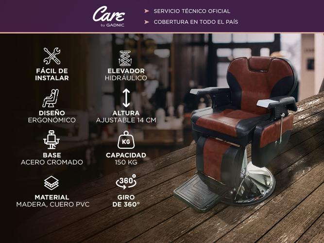 Sillon Barbero Hidráulico Peluquería Gadnic BR53 Ergonomico - 1