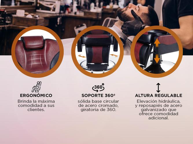 Sillon Barbero Hidráulico Peluquería Gadnic BR53 Ergonomico - 2