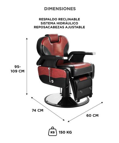Sillon Barbero Hidráulico Peluquería Gadnic BR53 Ergonomico - 5