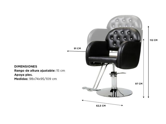 Silla de Peluquería Gadnic Hidráulica Giratoria 360 grados - 4